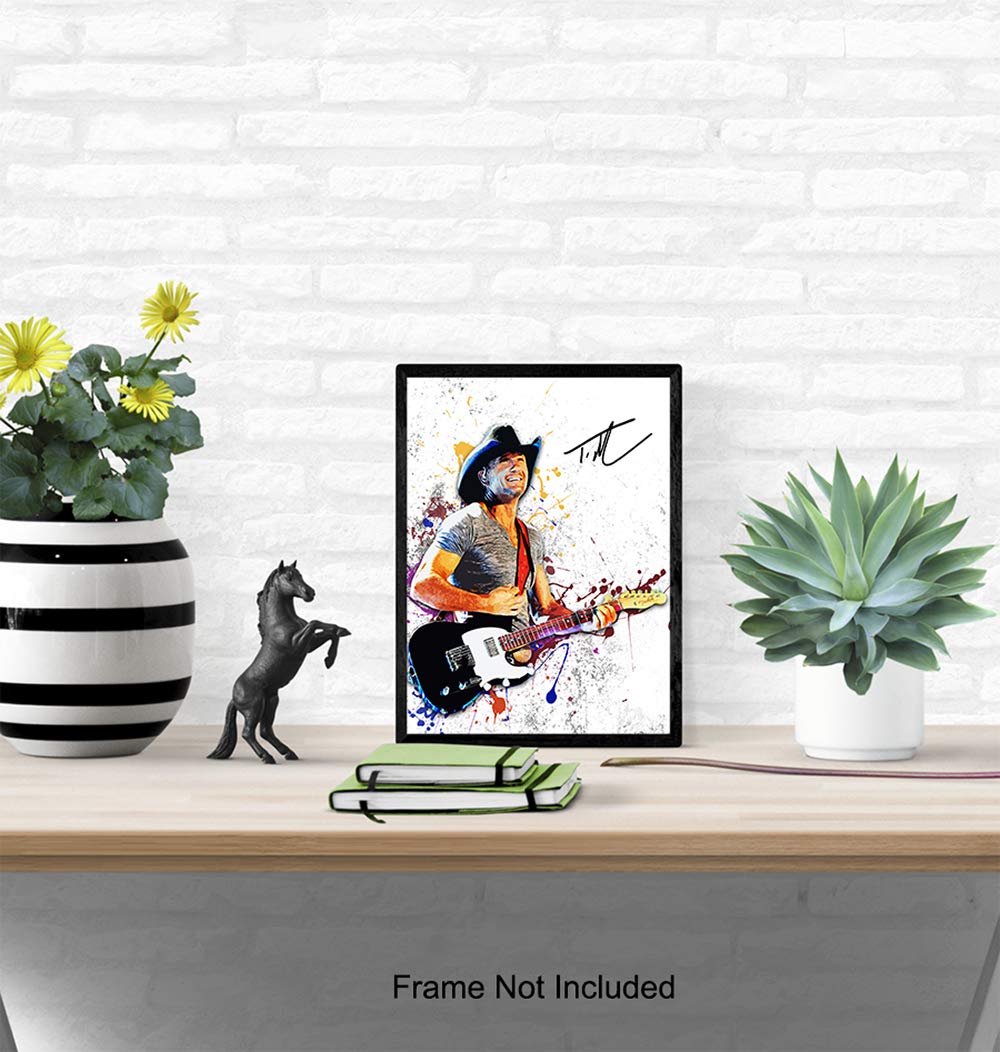 Tim McGraw Unframed Wall Art Print – Great Gift for Music, Rock n Roll and Country Music – Cool Home Decor – Ready to Frame (8×10) Vintage Photo