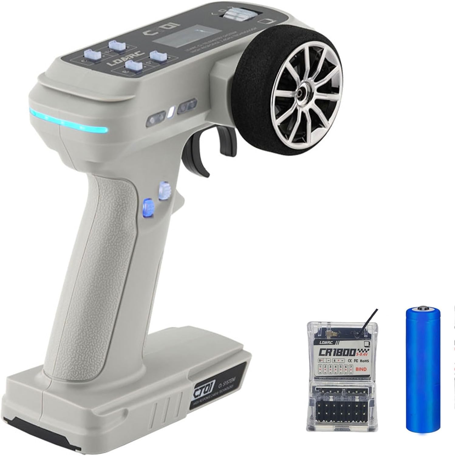 ZKSJ LDARC CT01 2.4G 8CH Transmisor de radio Control remoto Pantalla LCD 1,312.3 ft Rango de señal con receptor RC CR1800 impermeable para