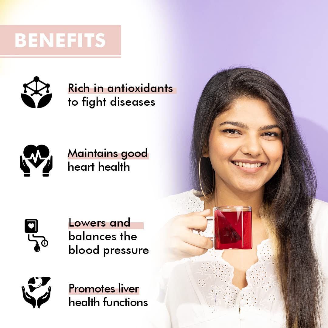 Té verde hibisco de Amaara  Hace 25 tazas  Té purificador de sangre  Bueno para el cabello y la piel  Flor de hibisco y té verde  Té de hierbas
