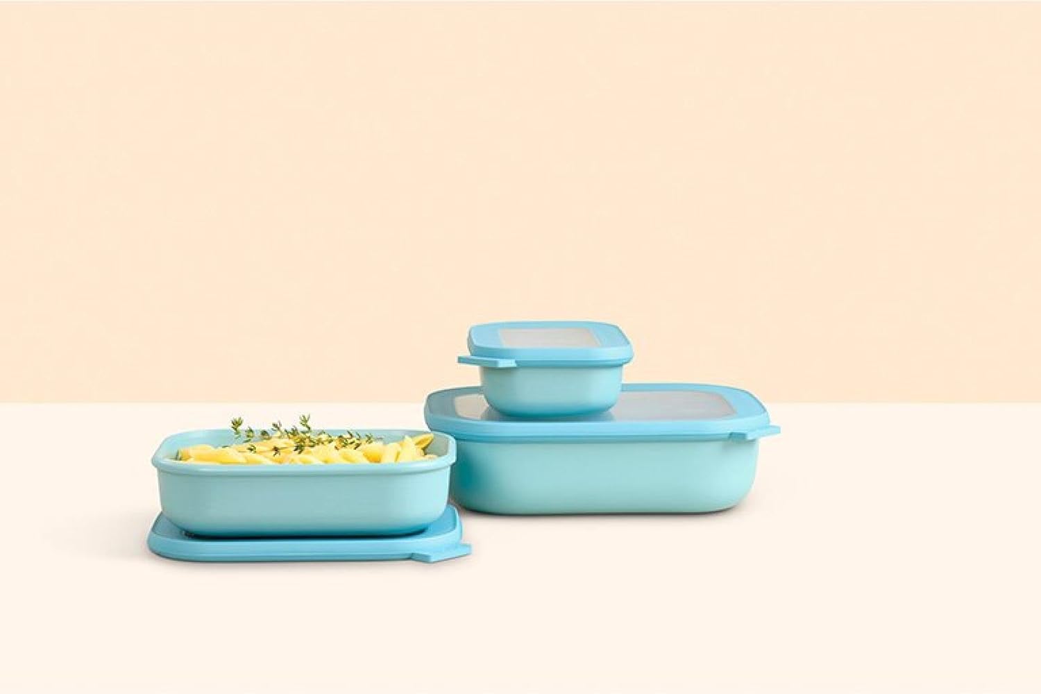 Mepal Multi Bowl Cirqula Rectangular – Recipiente de almacenamiento de alimentos con tapa – Adecuado como caja de almacenamiento hermética para el