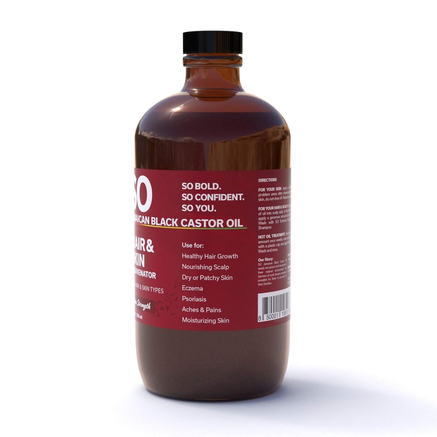 SO Extra Strength – Aceite de ricino negro jamaicano de 8 onzas líquidas (8.0 fl oz)  Acondicionador hidratante natural 100 de fuerza pura para