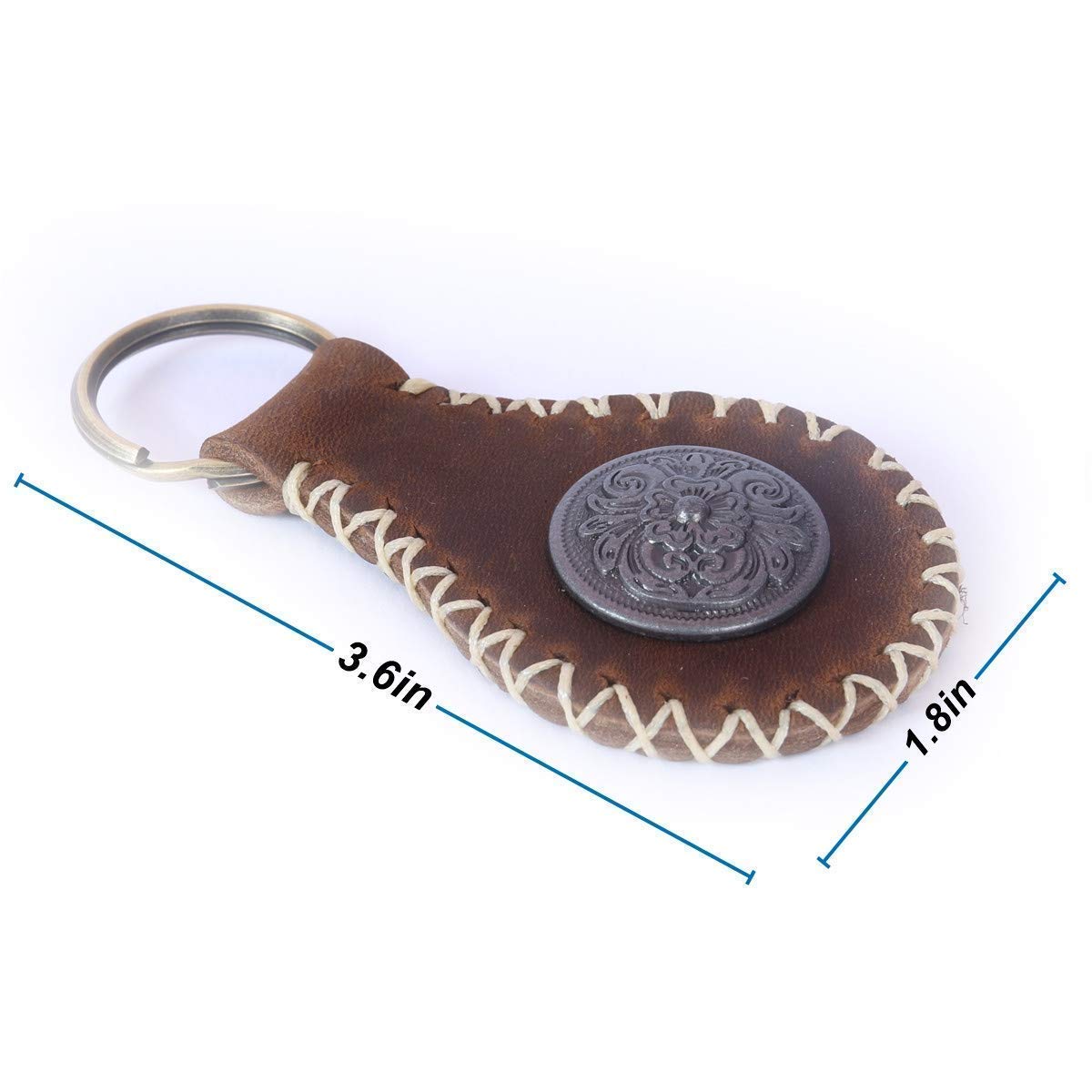 HandMade Keychain Personality Crazy Horse Genuine Leather, Hand Sewn for Women&Men