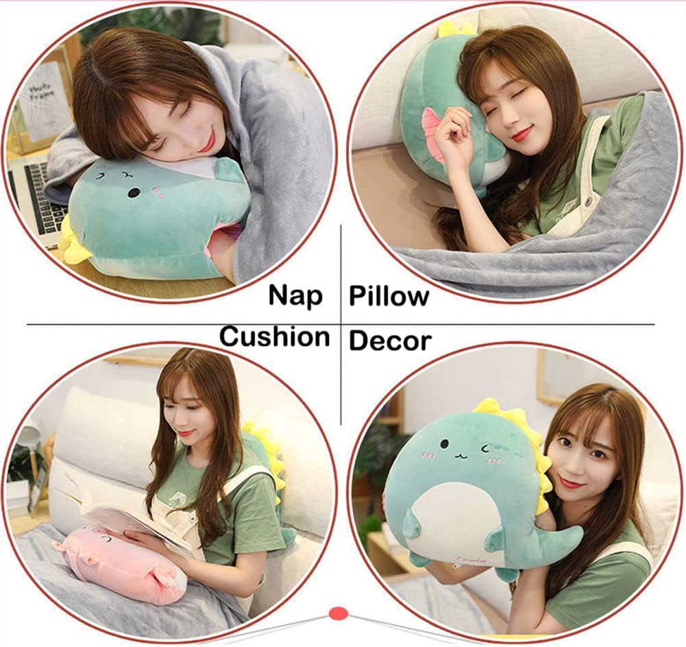 Cobija de peluche con diseño de pingüino de peluche y manta de forro polar, manta de viaje y almohada 2 en 1 (gris)