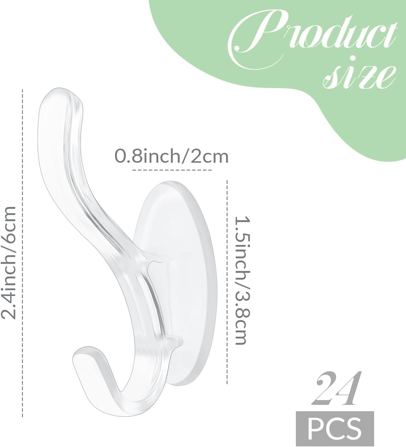 Queekay Ganchos de pared adhesivos transparentes para colgar ventanas de Navidad, baño, dormitorio, puerta de cocina, plástico acrílico, sin marcas