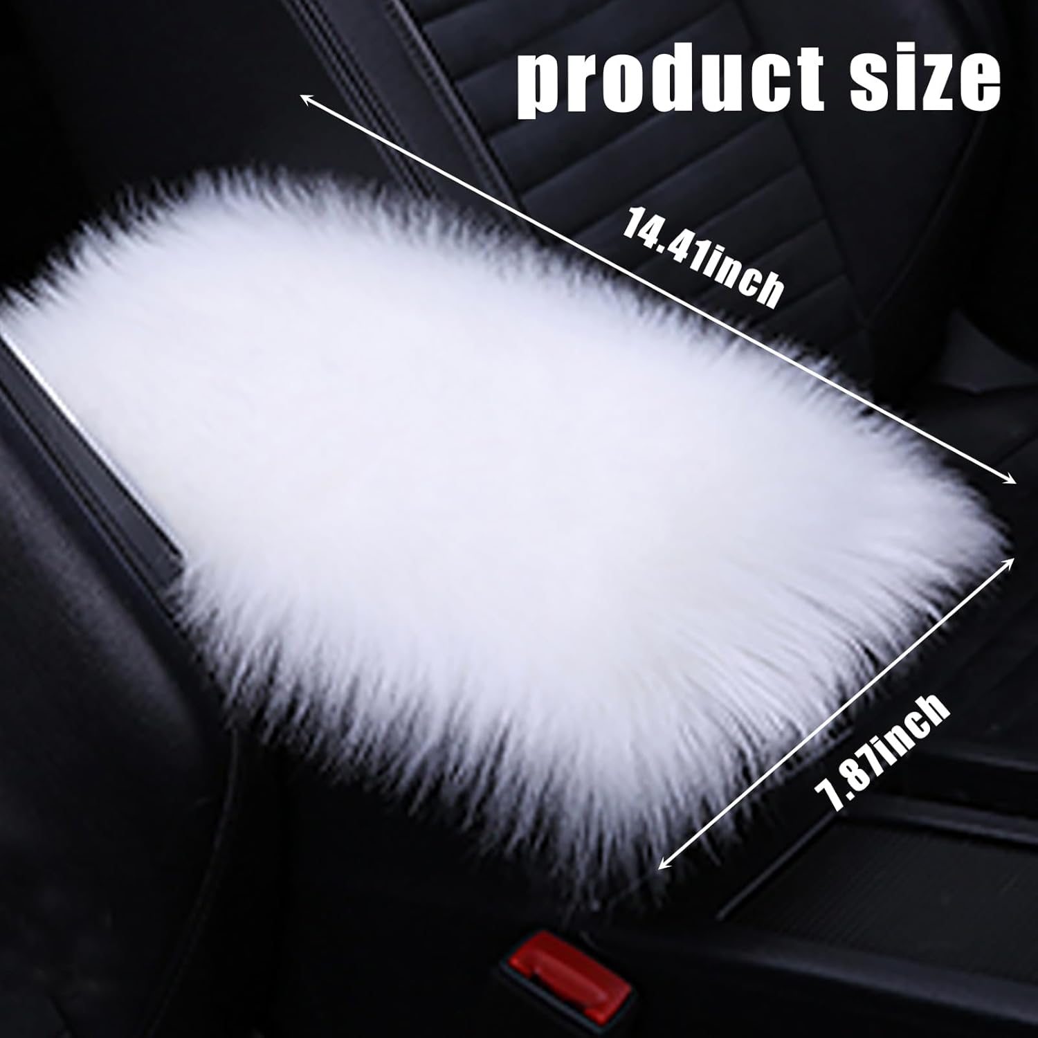 1 alfombrilla universal de felpa para reposabrazos de automóvil, 11.81 x 7.87 pulgadas, cómoda almohadilla de felpa gruesa y cálida, funda de