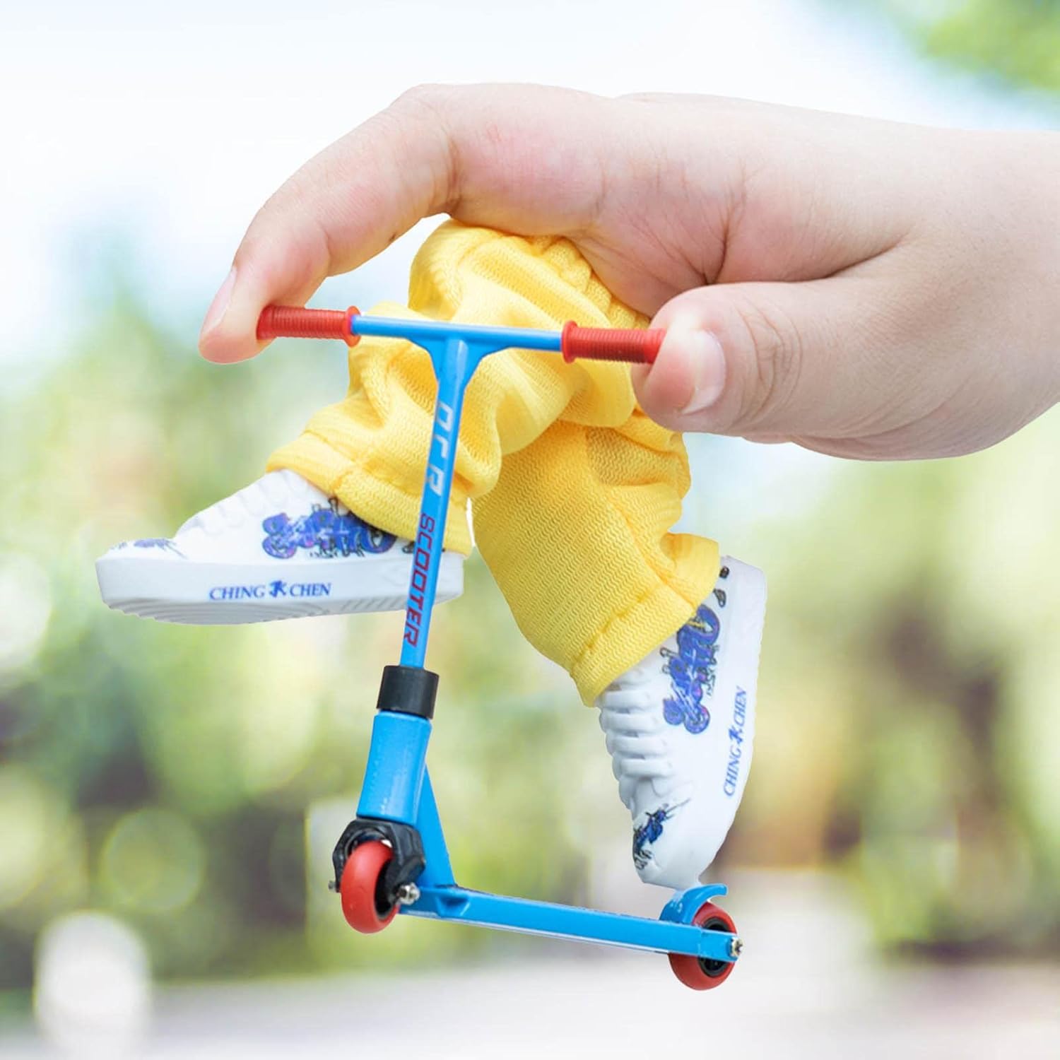 Scooter de dedo, juego de scooter de dedo de aleación con scooters, zapatos de dedos, accesorios para tablero de dedos para movimiento de la punta