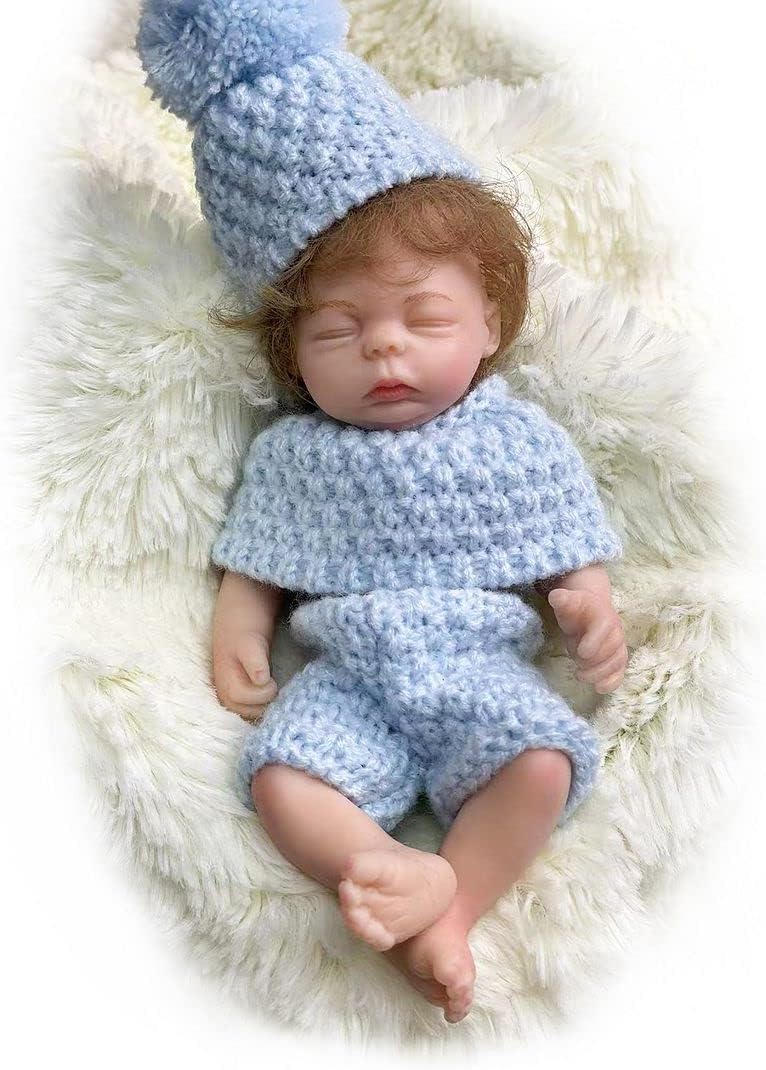 ACESTAR Mini muñecas de silicona para niña de 6 pulgadas, cuerpo completo, realistas, muñecas de bebé recién nacidas, juguete de silicona en
