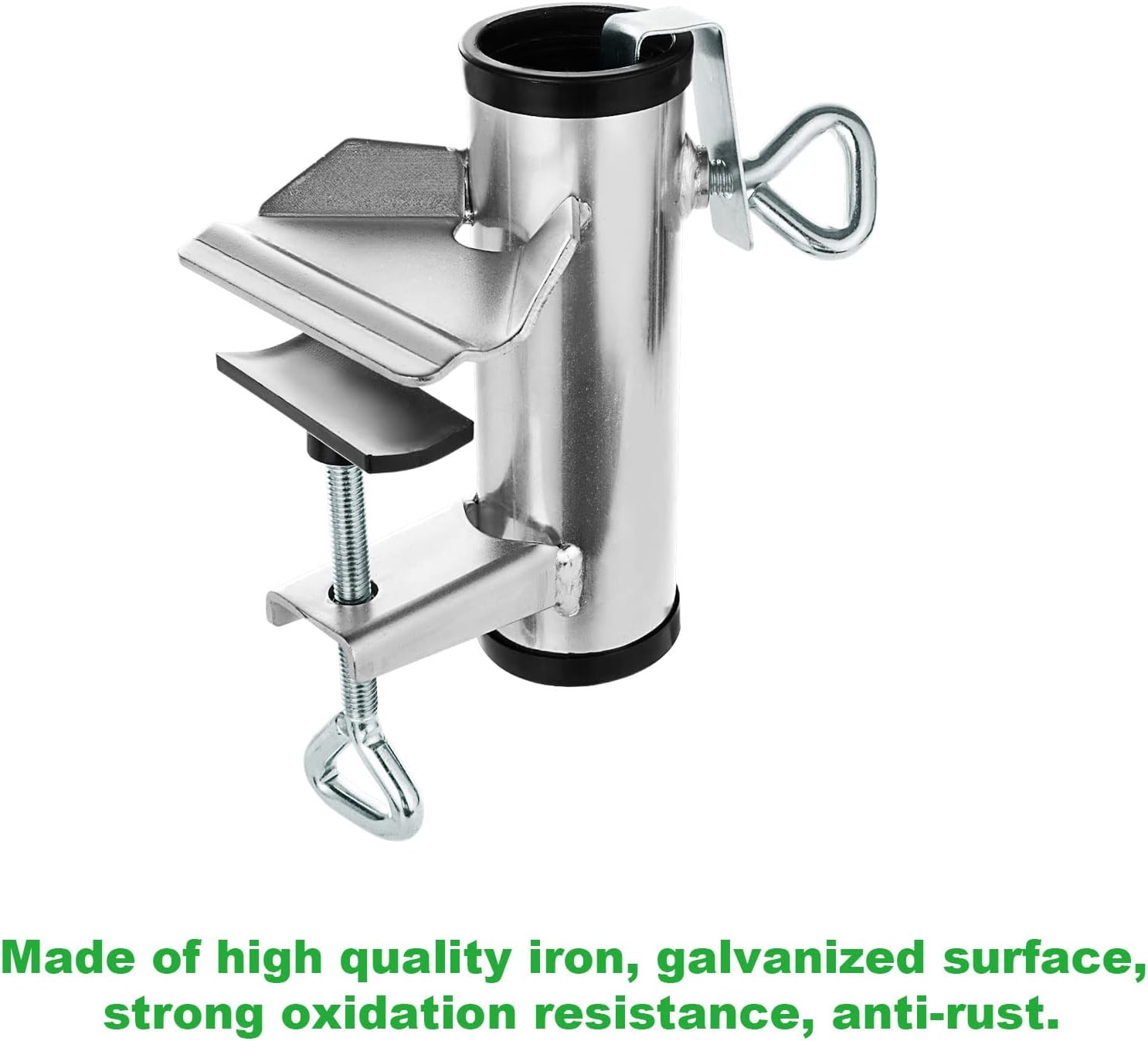 Paquete de 2 abrazaderas de metal resistente para sombrilla de hierro para playa, patio, balcón, cubierta y barcos