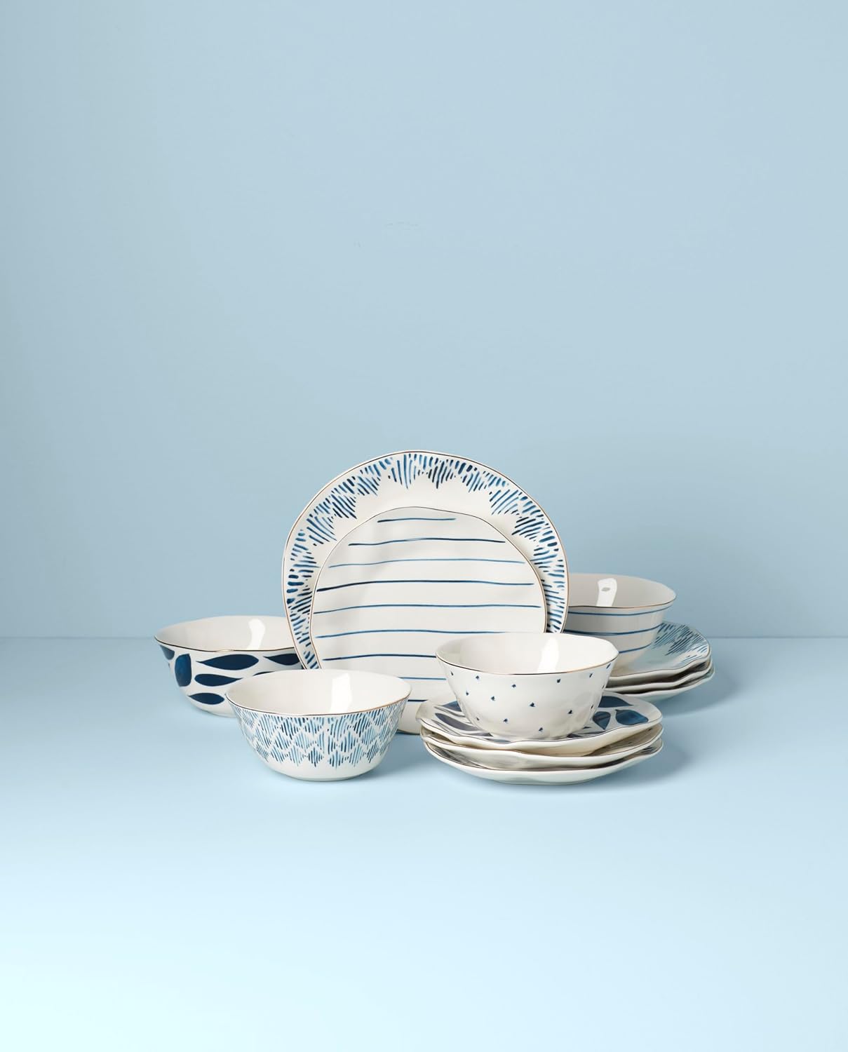 Lenox Blue Bay – Vajilla de 12 piezas