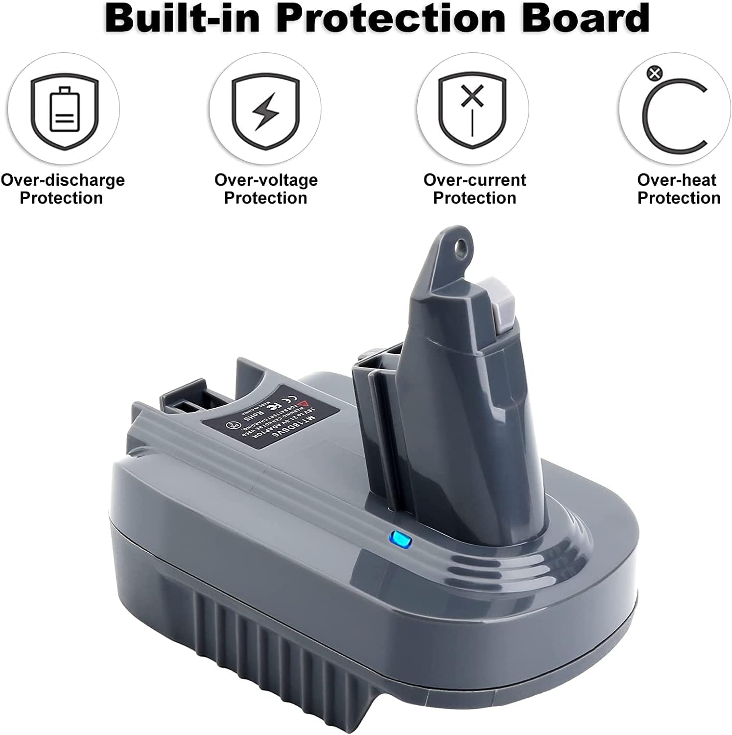 V6 – Adaptador de batería compatible con batería de litio Makita de 18 V BL1850 BL1835 BL1830 a repuesto para Dyson V6 SV04 SV03 DC59 DC58 DC62 SV09