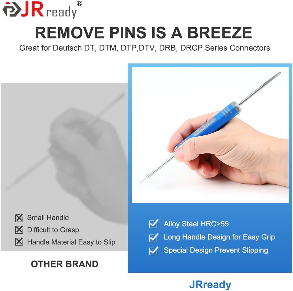 JRready DRK-RT1B Deutsch Herramienta de extracción de pasadores, herramienta de extracción de contactoWedgelock de clavija, adecuada para conectores