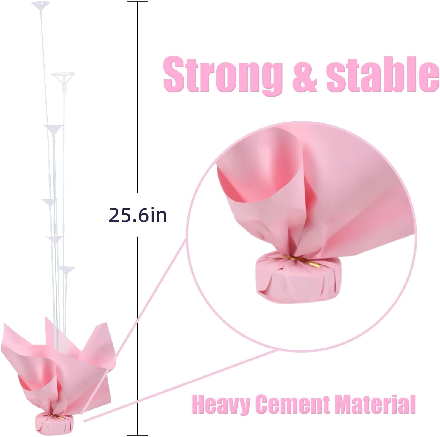 Juego de 2 soportes para globos con base sólida pesada, centros de mesa para cumpleaños, niñas, baby shower, San Valentín, decoración de fiesta de