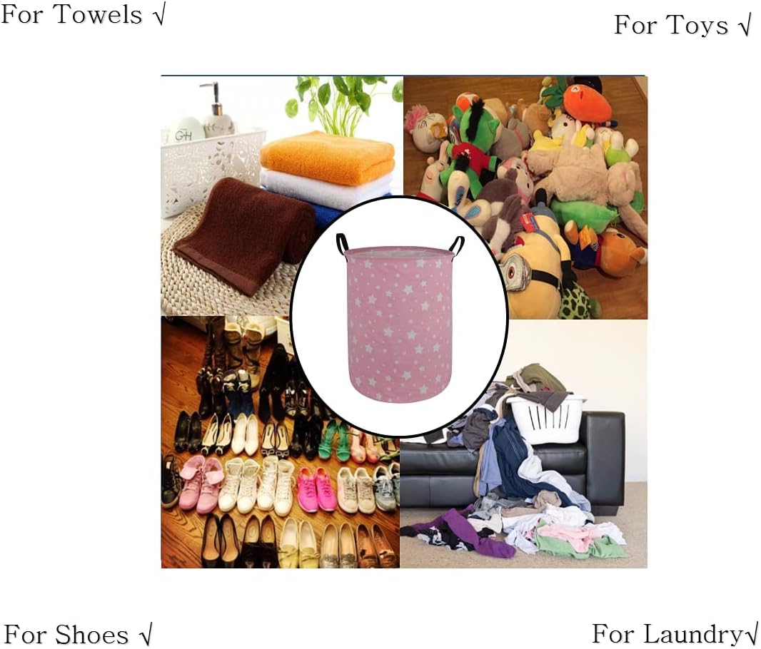 MAIZMZ Caja de almacenamiento grande impermeable ligera rosa cesta organizadora para lavandería de niños, contenedores de juguetes, cestas de