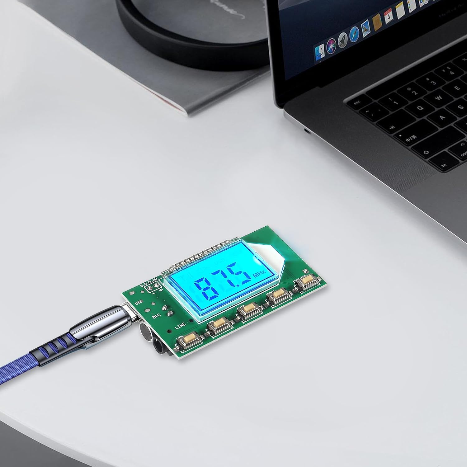 Módulo transmisor FM DSP PLL 87-108 MHz estéreo digital inalámbrico placa de micrófono multifunción modulación de frecuencia con pantalla LCDentrada