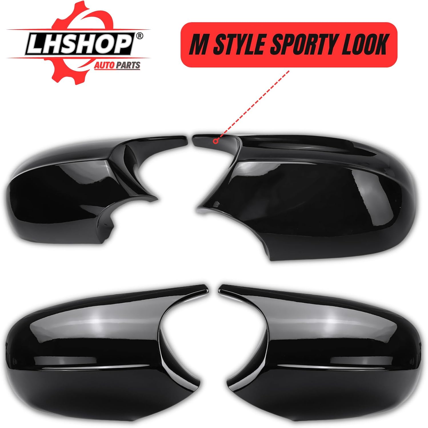 1 par de cubiertas de espejo lateral de automóvil, repuesto para BMW Serie 3 2009-2012 E90 E91 E92 E93 318i 320i 325i 330i Modelos de estiramiento