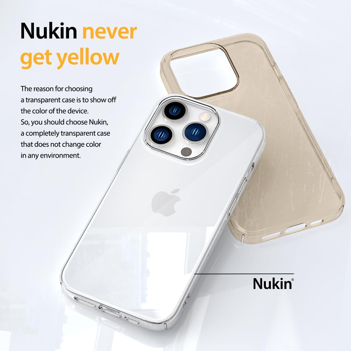araree Nukin – Funda diseñada para iPhone 15 Pro, cubierta delgada de policarbonato duro antiarañazos, antiamarillamiento, a prueba de golpes,