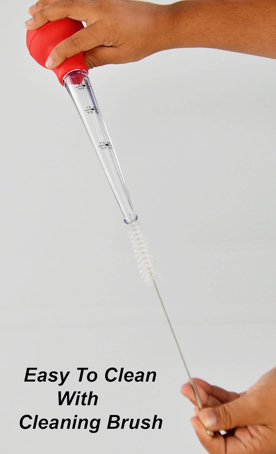 HOME-X Baster de silicona para alimentos con aguja intercambiable y cepillo para salsa, cepillo de limpieza incluido, 11 pulgadas de largo x 3