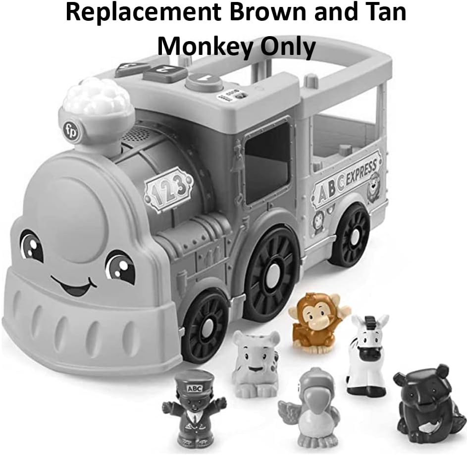 Pieza de repuesto para Fisher-Price Little People Big ABC Animal Train Playset – HCL79  Reemplazo de mono marrón y bronceado
