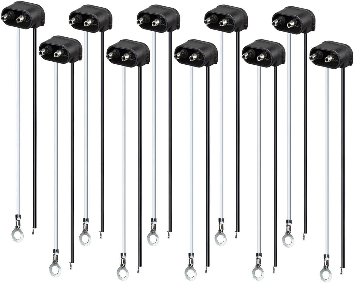 Partsam (10 enchufes – Coleta de dos cables para espacio de remolque sellado, luces de marcador laterales – 6 pulgadas de largo