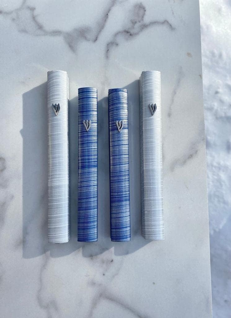 Funda de aluminio para mezuzá con diseño de espinilla pintada en 3D, fácil de despegar y pegar, mezuza de puerta de judaica para pergamino