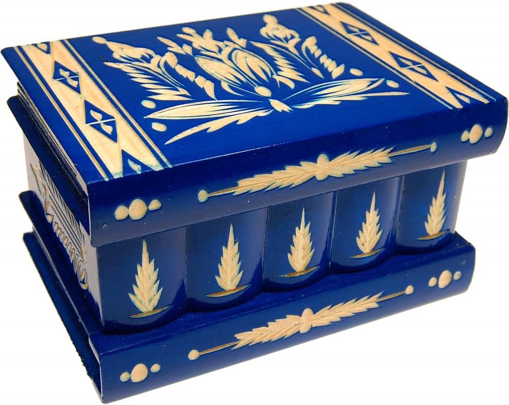 Caja de rompecabezas rumana – Azul grande