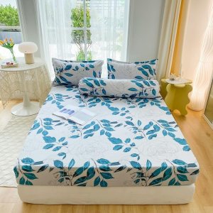 Juwenin Home Juego de sábanas bajeras coloridas de 3 piezas, suave y cómodo, para dormitorio, habitación de invitados (1 sábana bajera + 2 fundas de Juwenin Home Juego de sábanas bajeras coloridas de 3 piezas, suave y cómodo, para dormitorio, habitación de invitados (1 sábana bajera + 2 fundas de