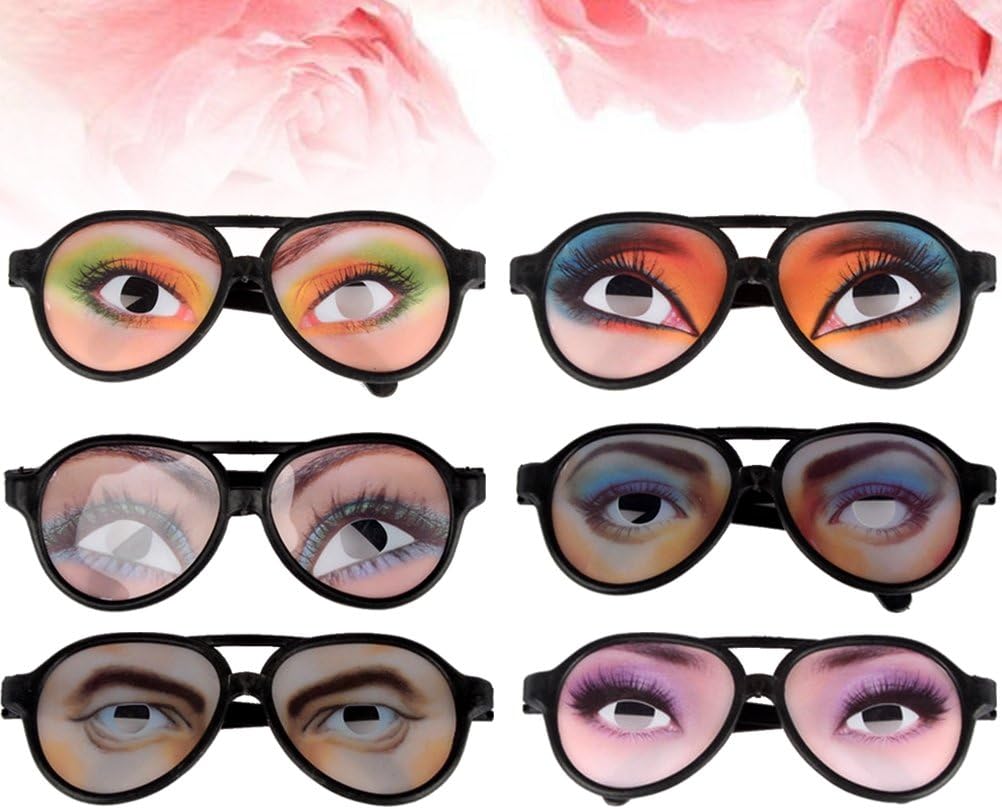 TOYANDONA Divertidos gafas de disfraz de ojos para Halloween, accesorio de fiesta del día de los tontos, 8 piezas (patrón aleatorio)