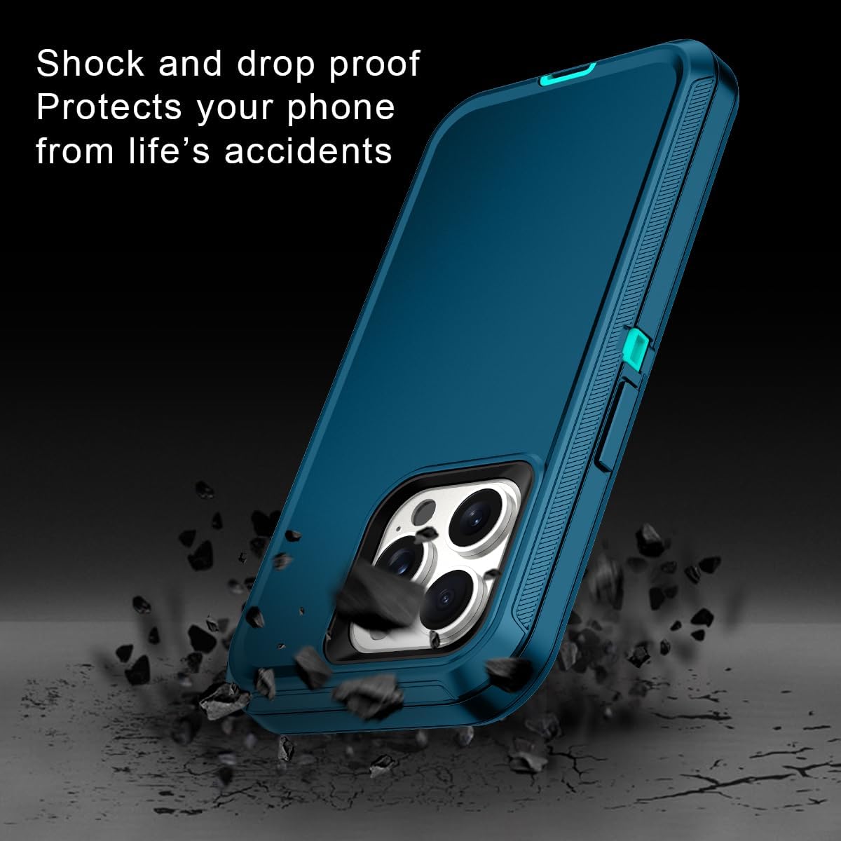 I-HONVA Funda para iPhone 15 Pro a prueba de golpes, a prueba de polvo y caídas, 3 capas de protección de cuerpo completo sin protector de pantalla,