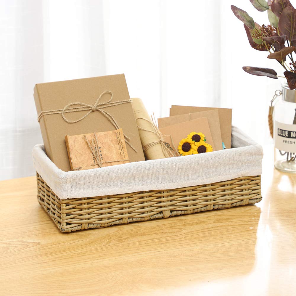 HOSROOME Cestas de mimbre de baño para organizar papel higiénico, cesta de almacenamiento para tanque de inodoro, cesta decorativa para armario,