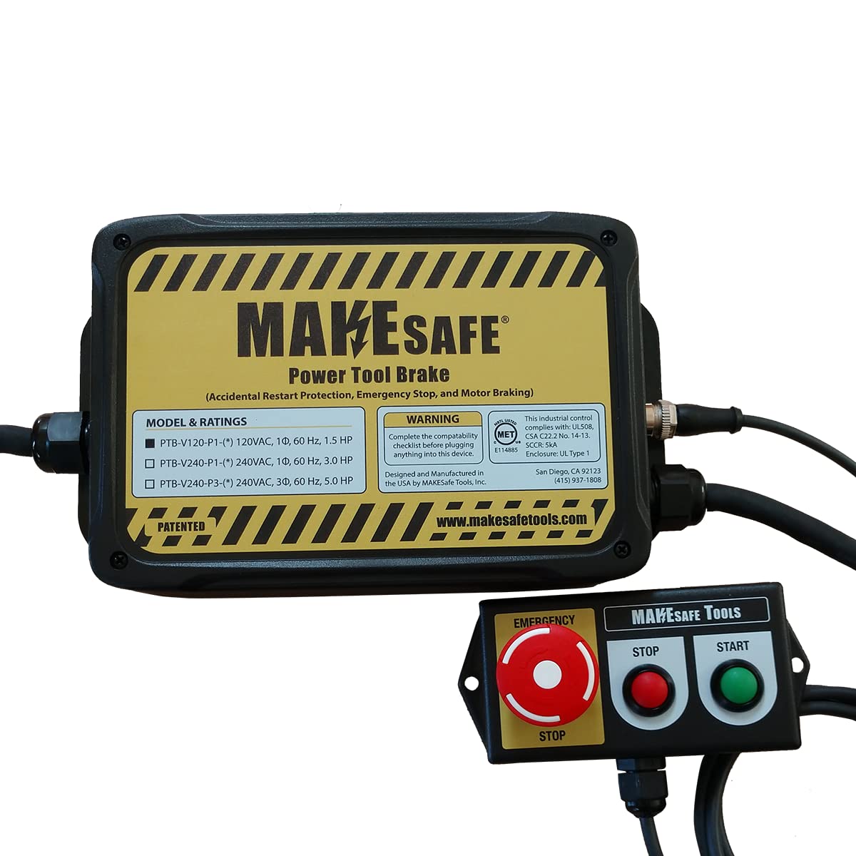 MAKESafe Freno de herramienta eléctrica (parada de emergencia, anti-reinicio y frenado del motor)