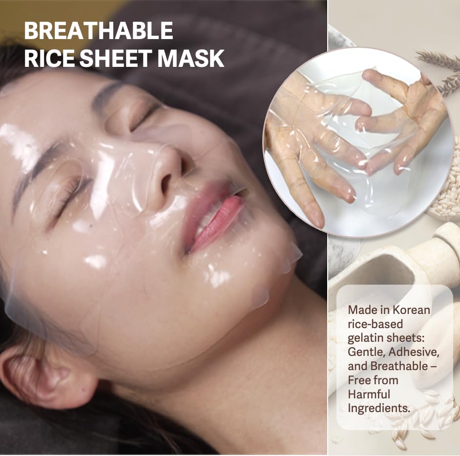 Mascarilla coreana de arroz con ácido hialurónico, iluminadora, calmante, refrescante, antienvejecimiento e hidratante, mascarilla facial coreana de