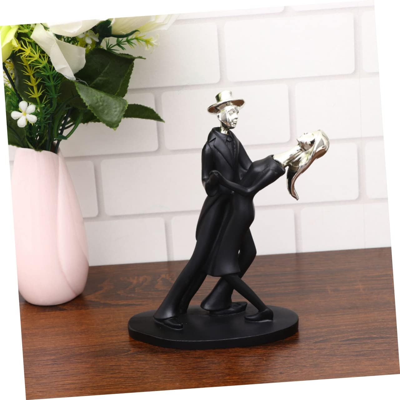 Yardenfun Estatuilla de pareja romántica esculturas románticas de pareja romántica estatua de amante escultura decoración para el hogar Miniture
