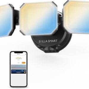 Luces de seguridad de 50 W del anochecer al amanecer al aire libre, reflector LED inteligente de 7000 lúmenes, control por aplicación, blanco 2700 Luces de seguridad de 50 W del anochecer al amanecer al aire libre, reflector LED inteligente de 7000 lúmenes, control por aplicación, blanco 2700