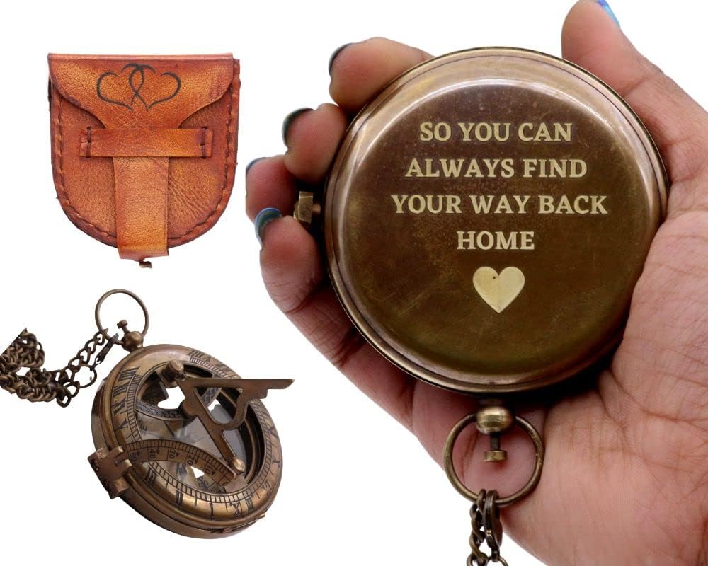Reloj de sol de brújula, regalo para pareja, regalo para mi hombre, regalo para marido, futuro marido, novio, prometido, regalo personalizado para él