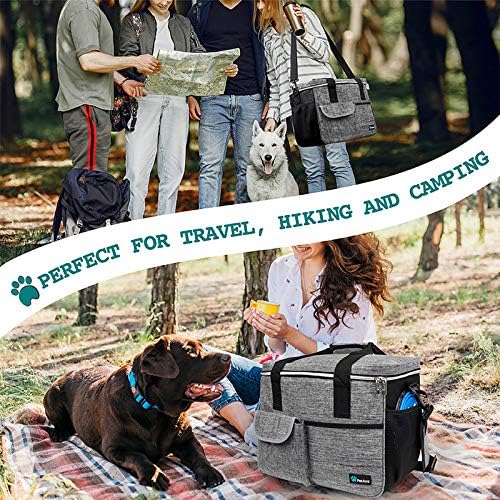 PetAmi Bolsa de viaje para perro, organizador de bolsa con bolsillos multifunción aprobado para aerolíneas, con bolsa contenedora de alimentos y