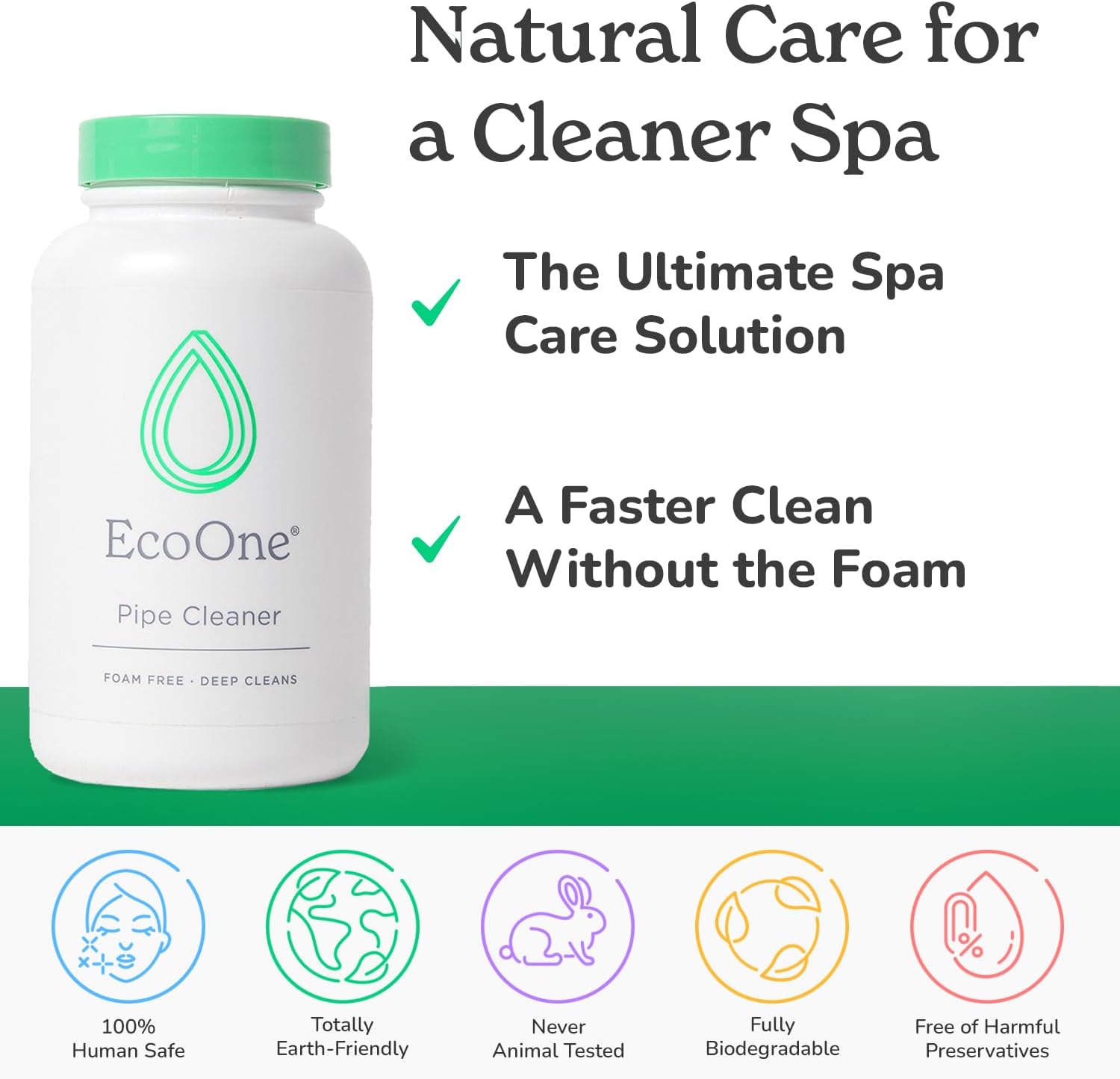 EcoOne – Limpiador de tuberías totalmente natural para spa y bañera de hidromasaje y chorro  Limpiador de chorro de bañera de hidromasaje hecho con