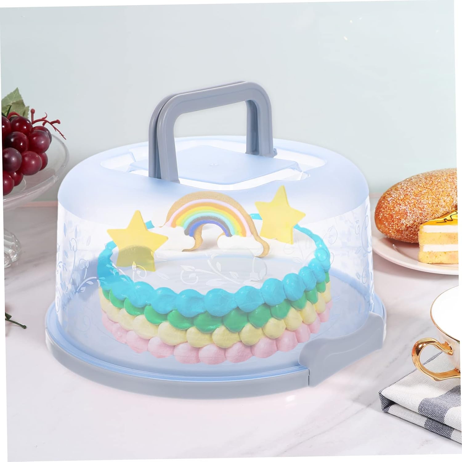 1 caja de pastel portador de pasteles con asa muffin estuche de transporte para pasteles soporte de pastel de plástico bandejas decorativas bandeja