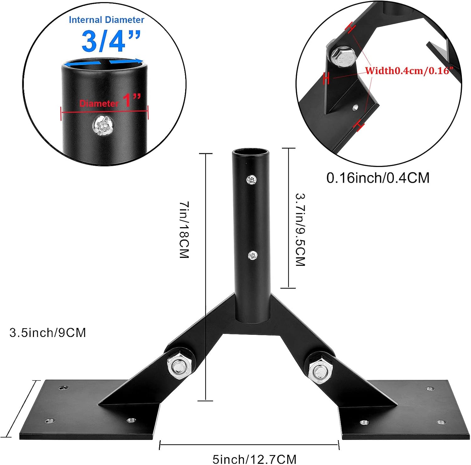 Soporte de techo de acero para veleta de jardín con hardware, montaje de paletas ajustables para techos