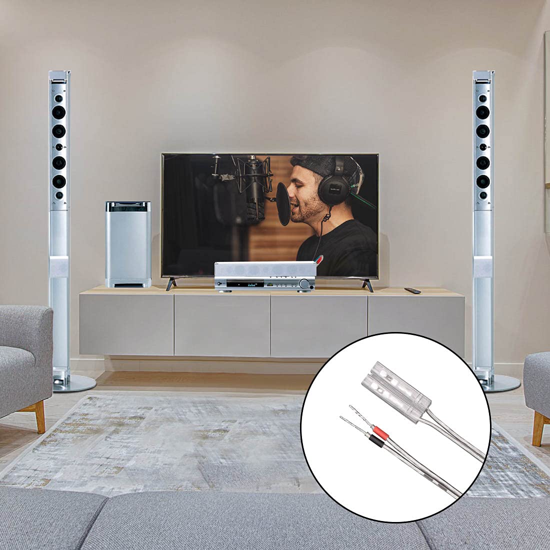 Cable de altavoz de 13.12 pies con conector para Sony DHC-AZ3DM DHC-AZ7DM DHC-FLX5D DHC-FLX7D MHC-GN660 MHC-GN770 MHC-GN880 MHC-GX9000 MHC-WZ5
