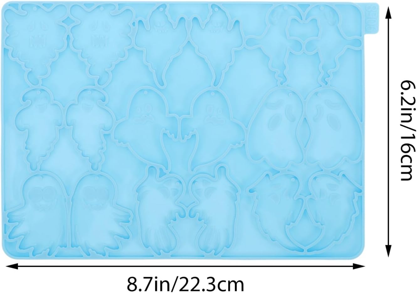 Angoily Molde de silicona de fantasma de Halloween, moldes de resina para aretes con agujero, moldes de fundición de epoxi para bricolaje,