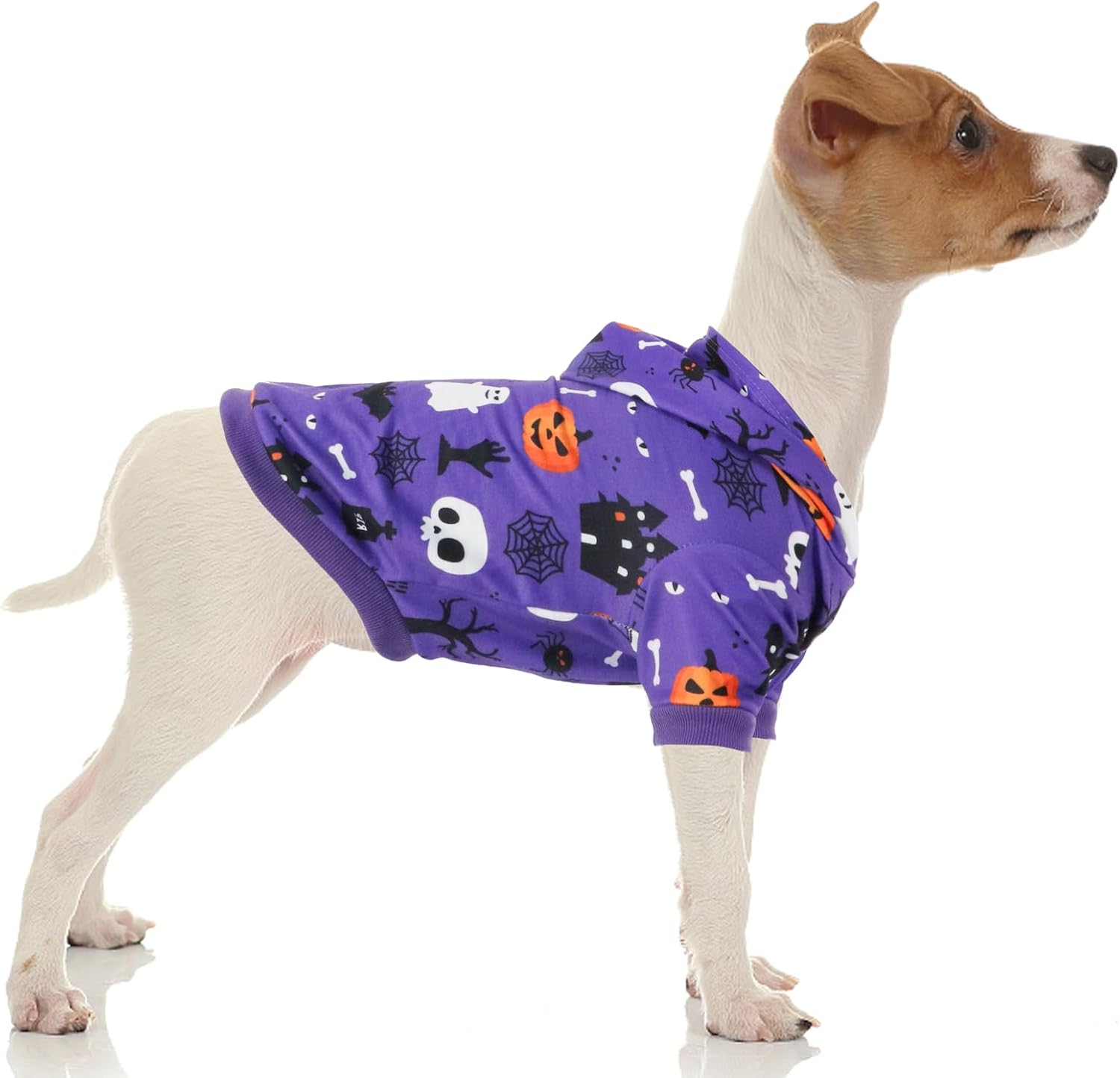 Disfraz de Halloween con capucha para mascotas sudadera para cachorro, calabaza, perro, ropa cálida de murciélago fantasma, ropa para gatos con