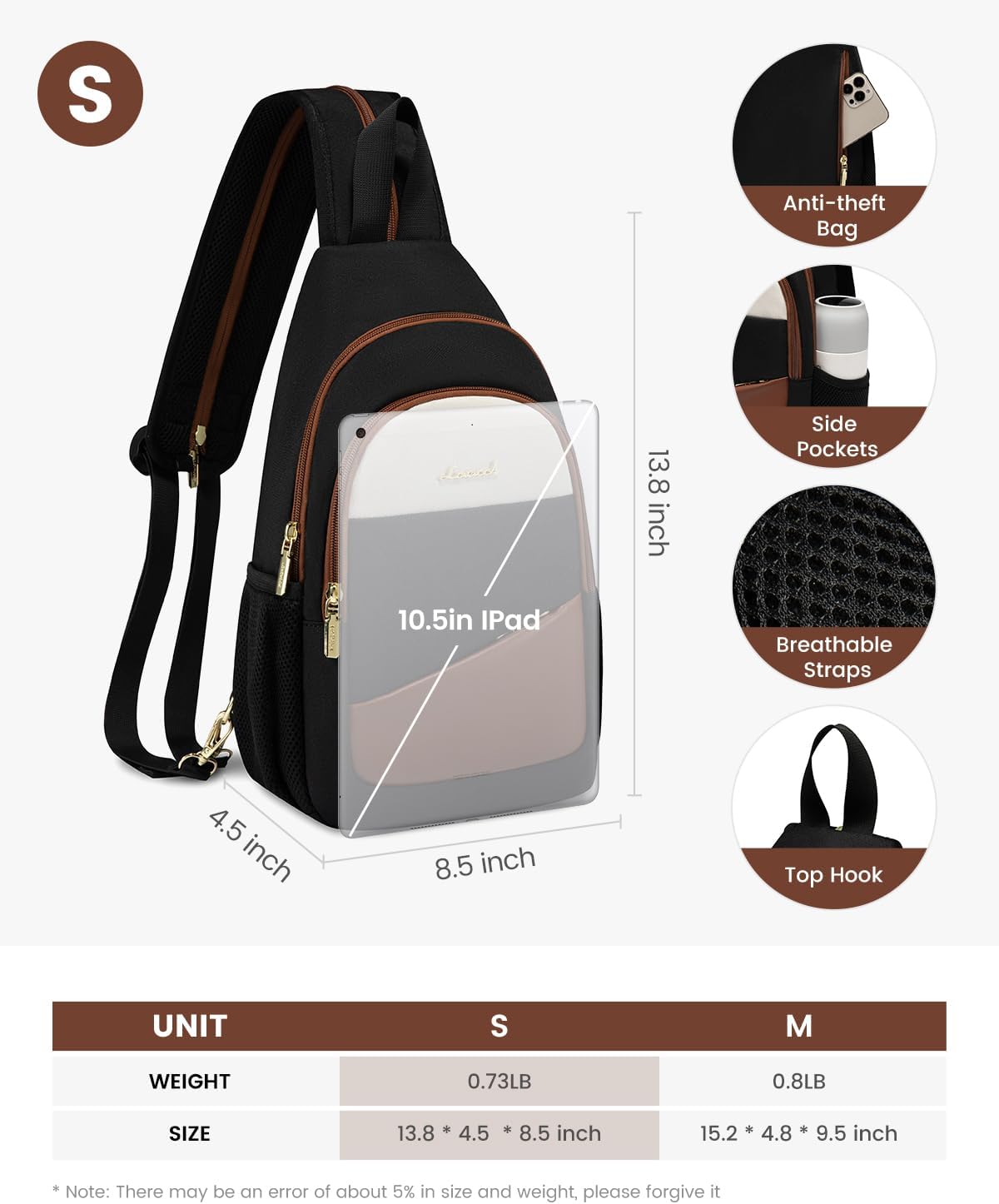 LOVEVOOK Bolso bandolera para mujer, mochila cruzada convertible, mochila de senderismo, bolsa de pañales pequeña resistente al agua,