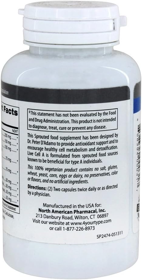 D’Adamo Nutrición personalizada – Live Cell A 90 vcaps