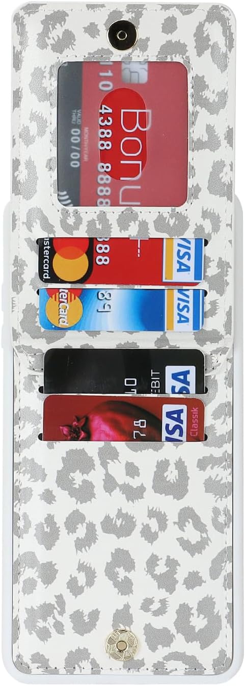 Funda para Samsung Galaxy A14 5G con tarjetero para mujer, Samsung Galaxy A14 5G Funda para teléfono con tarjeta de crédito con anillo, cremallera a