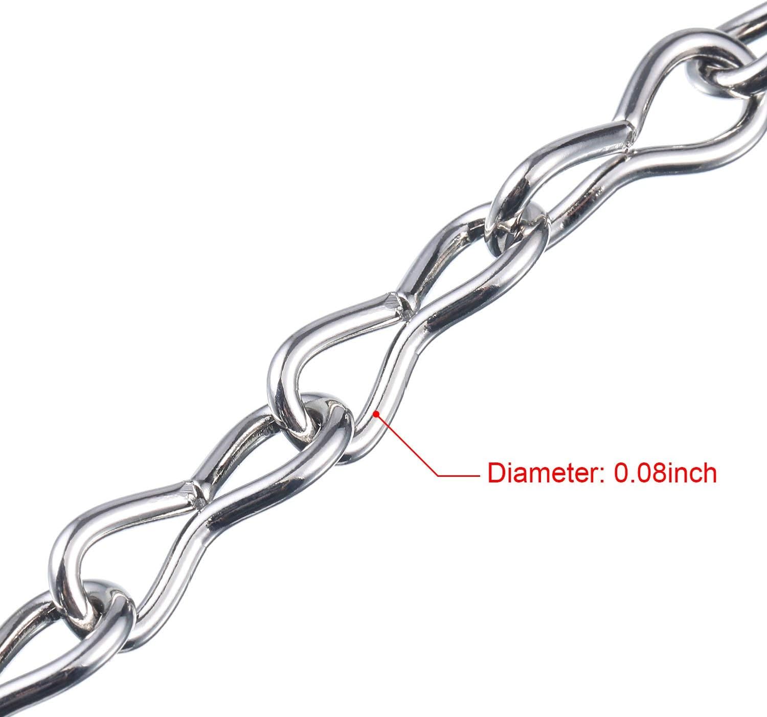 Paquete de 8 cadenas colgantes de 9.5 pulgadas para comederos de pájaros, vallas publicitarias, pizarras, macetas y adornos decorativos (plateado)