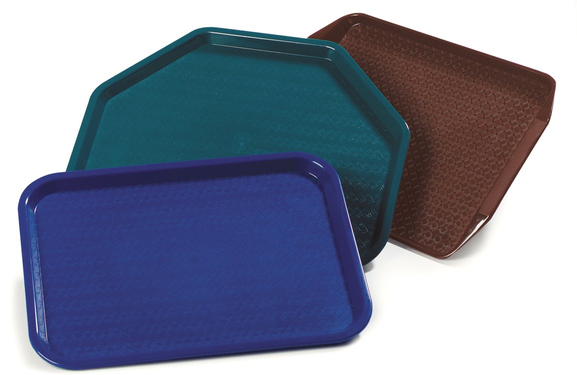 Carlisle FoodService Products Bandeja de plástico para comida rápida, 14 x 18 pulgadas, gris (paquete de 2)