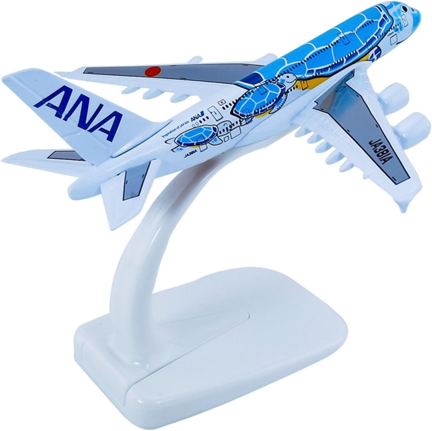 Copia Avión Modelo 1500 5.5 in Producto Terminado Modelo de Avión Aeronaves Airbus A380 ANA JA381A para Blue Turtle Collection