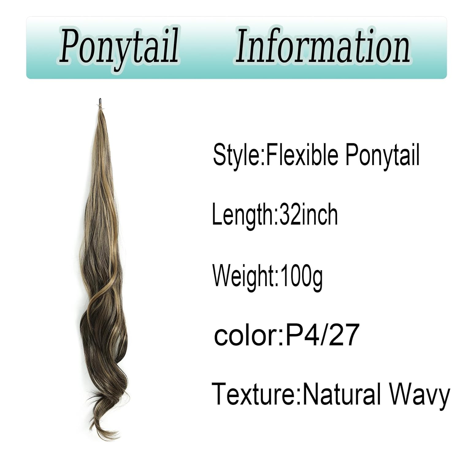Extensión de cola de caballo flexible envolvente, extensiones de cabello rizado largo y rizado, extensiones de cabello para mujeres y mujeres, uso