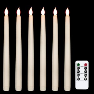 Wondise Velas cónicas parpadeantes sin llama con control remoto y temporizador, velas de 11 pulgadas que funcionan con pilas, velas LED de cera real Wondise Velas cónicas parpadeantes sin llama con control remoto y temporizador, velas de 11 pulgadas que funcionan con pilas, velas LED de cera real