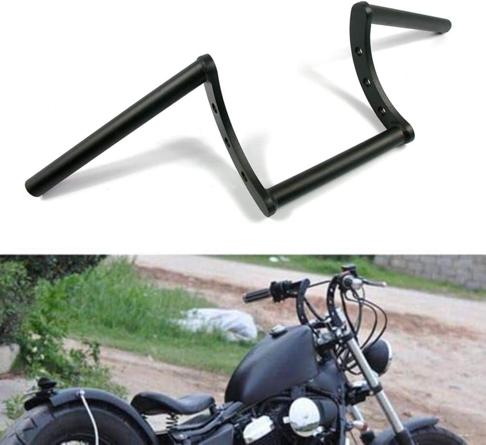 Colgador de motocicleta de 1 pulgada 0.984 in Ace Cafe Racer Clubman manillar manillar barra compatible con Harley Sportster XL883 XL1200 (negro en